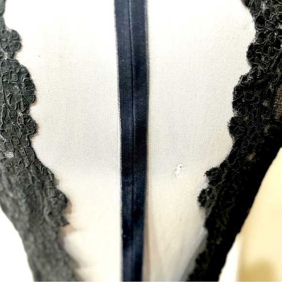 Theia Navy Maxi Dress With Embroidered/Mesh Top - Picture 9 of 9